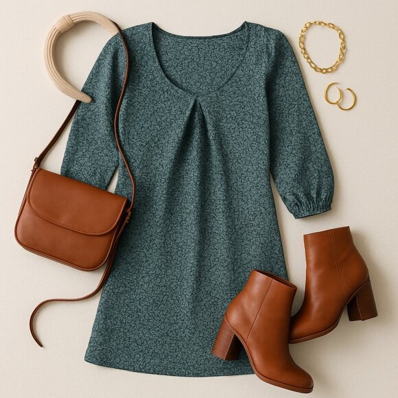 Jack by BB Dakota Dress Boho Gray Skyler Scoop Neck M - Picture 2 of 10